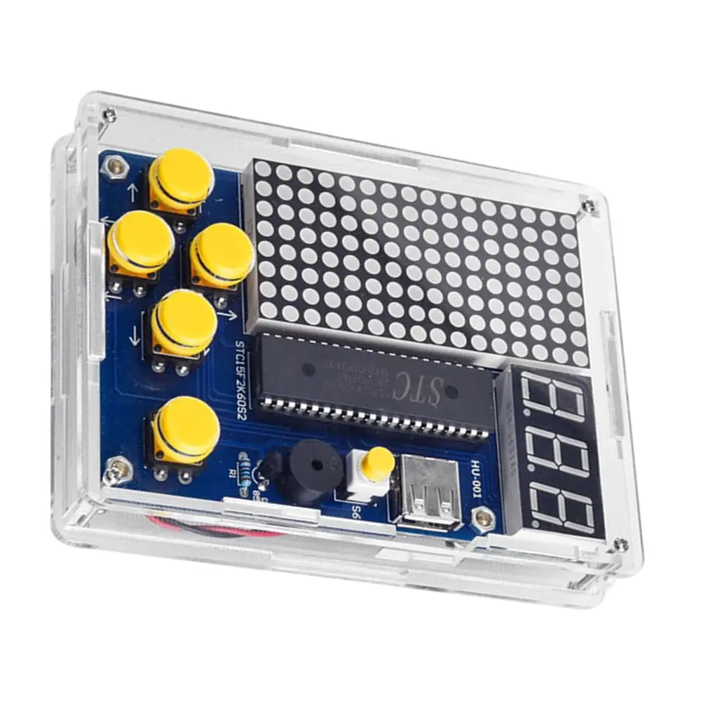 DIY Pixel Game Maker Kit Electronics Practice Solder Learning Assembly with Shell 3X Battery Box Tetris DIY Soldering Project