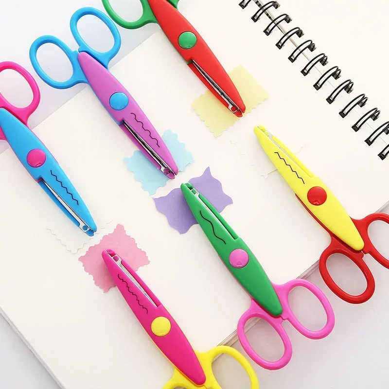 6 Cutting Patterns DIY Decorative Scissor For Scrapbook Album Photos Curved Edges Kids Children Paper Craft Scissors