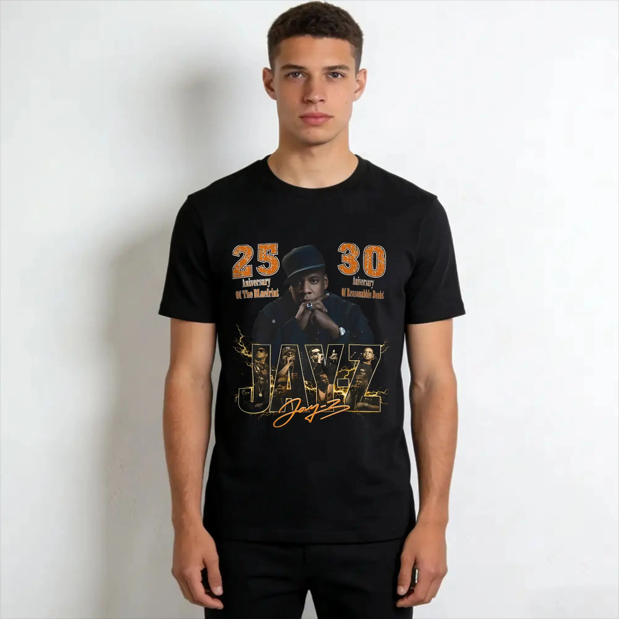 Men Women Printed Jay Z 30th Reasonable Doubt 25th Blueprint JAŸ-Z 30 Tour   Tee T Shirt Pure Cotton  T-shirts Clothing