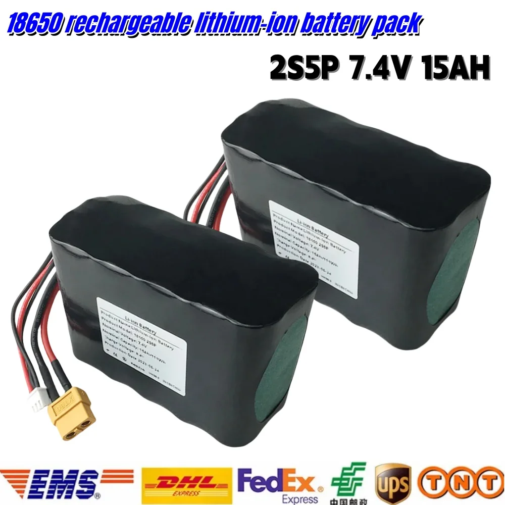 7.4V 15Ah 8.4V 18650 2S5P Lithium Battery Pack Used For Drones Airplane Models Electric Toys High-Current Output Batteries