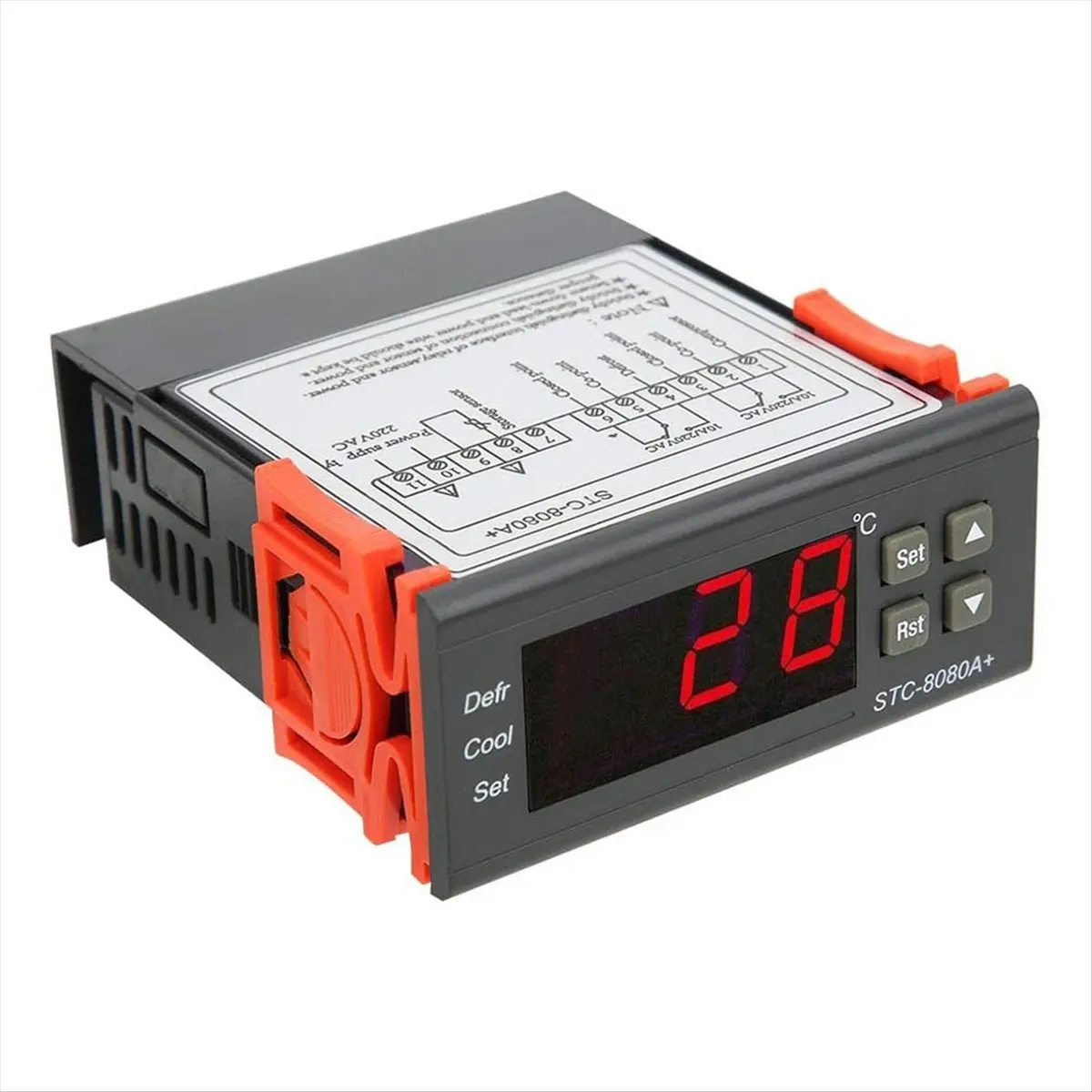 AT42 -8080A Digital Refrigerator Defrosting Alarming Temperature Controller Plastic Thermostat Controller