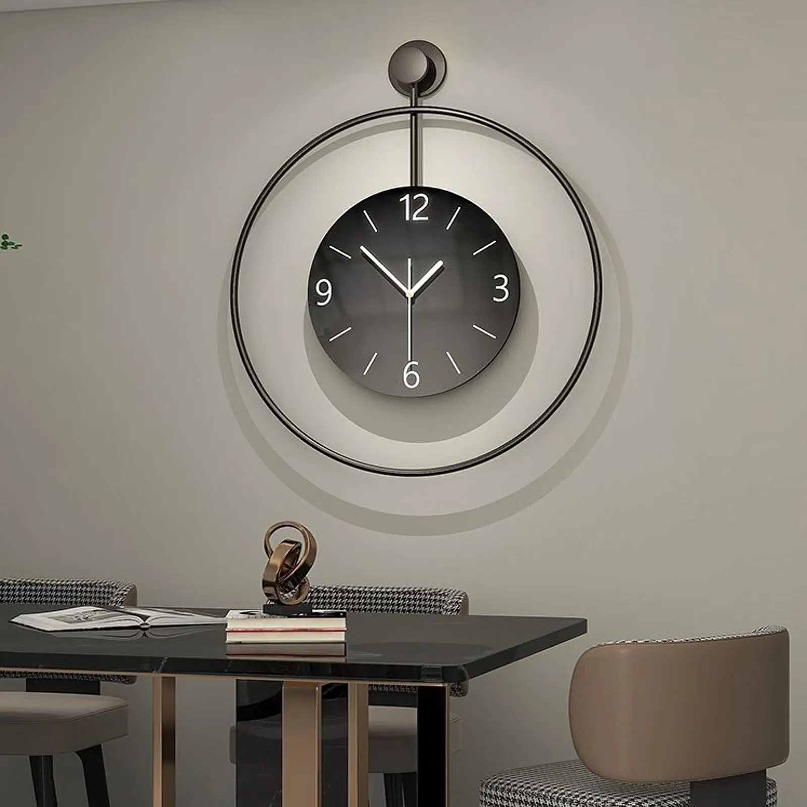 

Wall Clock Modern Non Ticking Silent Housewarming Gift Metal Simple Large Clock for Bedroom Hotels Office Dining Room Apartment