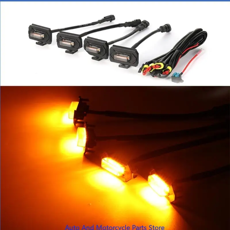 P9FD Car Accessories 4PCS LED Front Grille Raptor Lights Black Shell with Yellow/White-Light Used for TRD Pro 2016-2019 - Image 5