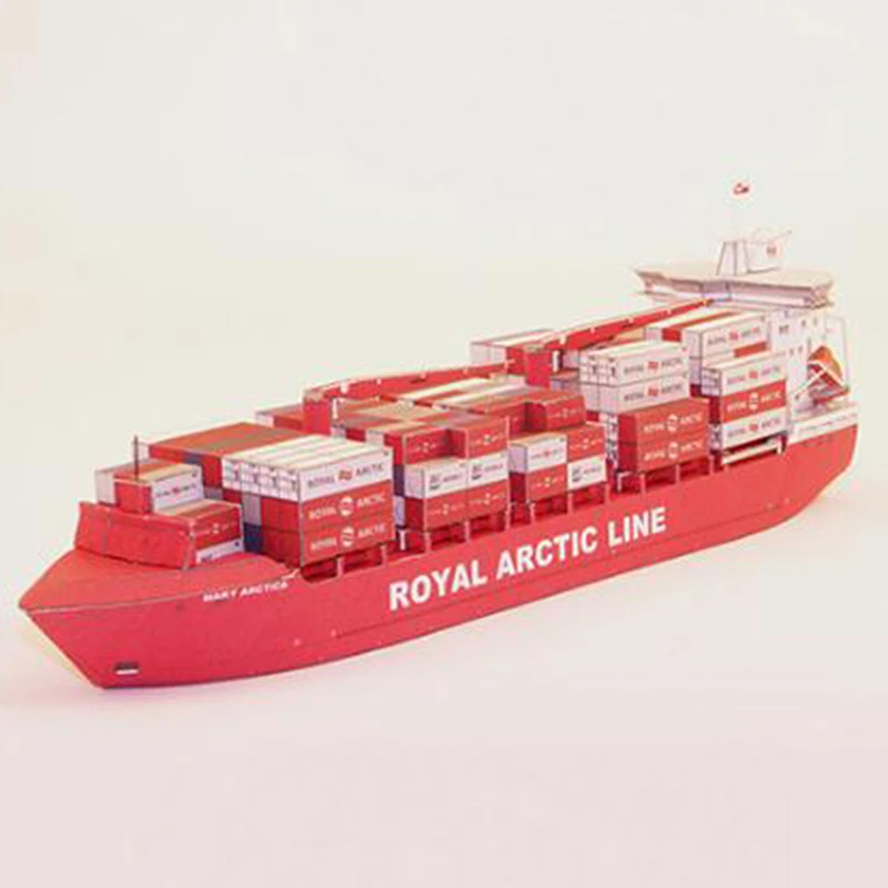 1:400 MARY ARCTICA Container Ship Paper Model Greenlandic Container Carrier