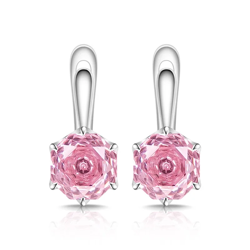 925 Sterling Silber Stilvolle Einfache Rosenschliff Hochkarätige Diamant-Damenohrringe Ohrclips Geburtstagsgeschenk – Detail 6