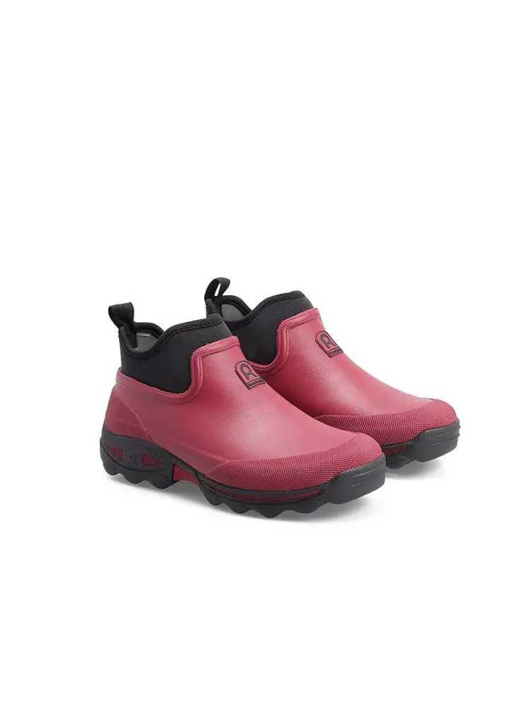 

New Women's Short Rubber Rain Boots Low Cut Outdoor Garden Shoes Fashionable Waterproof Casual Style for Youth And Middle Age