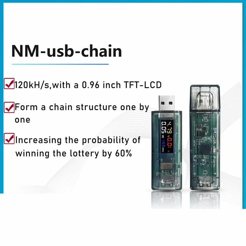 NM-Usb-Chain Nmminer ESP32 120Kh/S BTC Lottery Board With TFT-LCD USBA-Typec Meter Linked With Other Lottery Device