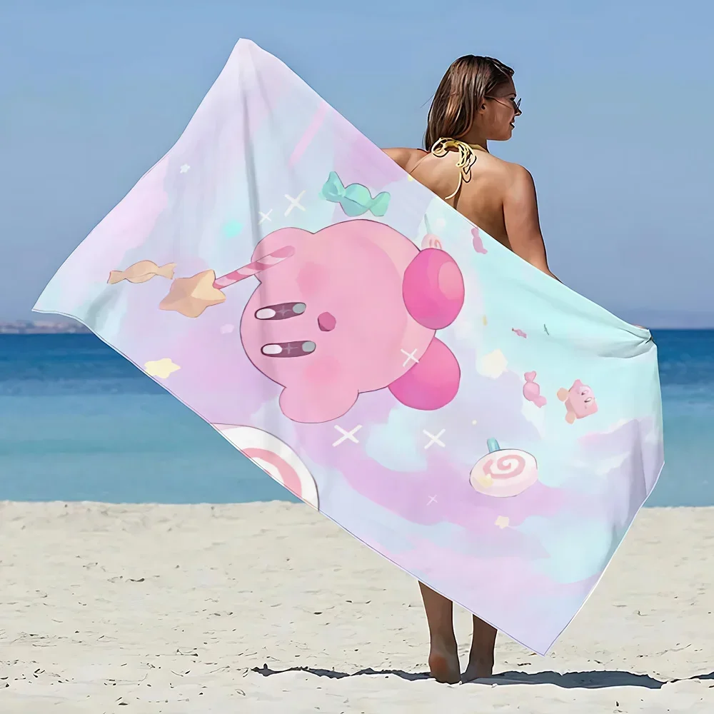 K-Kirby Cute Beach Towel Microfiber Sand Free Quick Dry Soft Sandproof Pool Towels Gift for Women Travel Gym Shower Camping