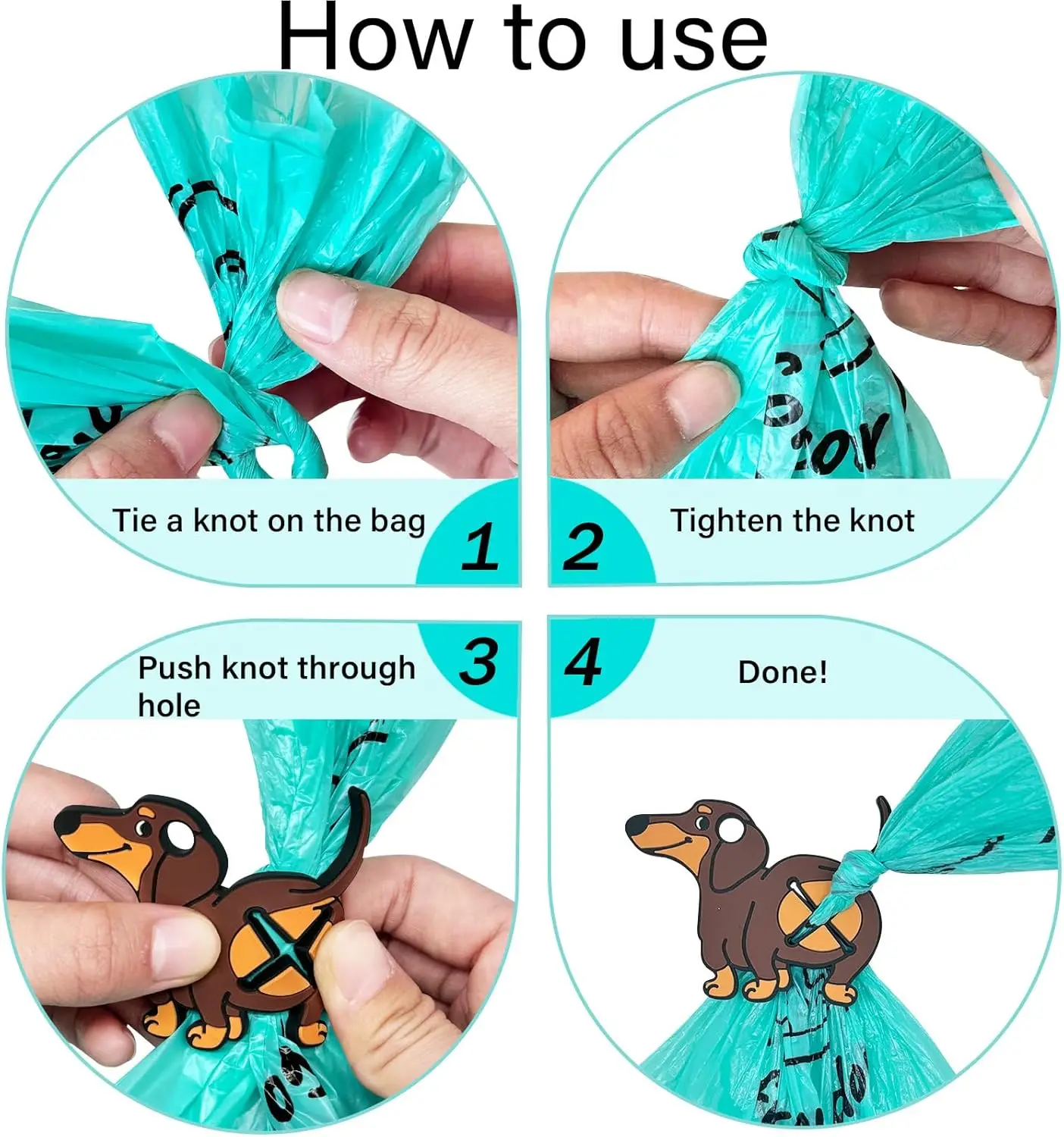 Pvc Pet Shit Bag Clip Dog Poop Bag Holder Waste Bag Dispenser Glow poop bag clip Cleaning Products