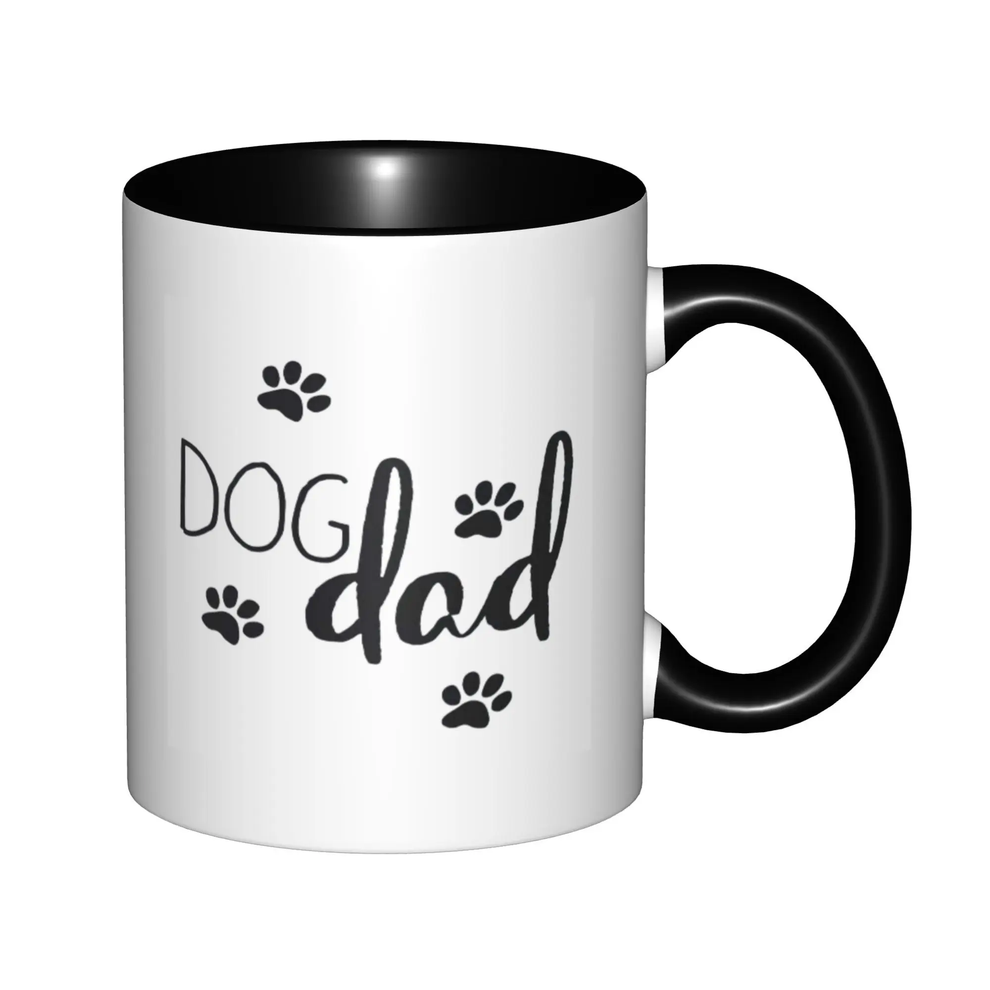 

Dog Dad For Dog Lovers Dad Mugs With Black Handle Birthday Coffee Mugs Ceramic Tea Cups 11oz