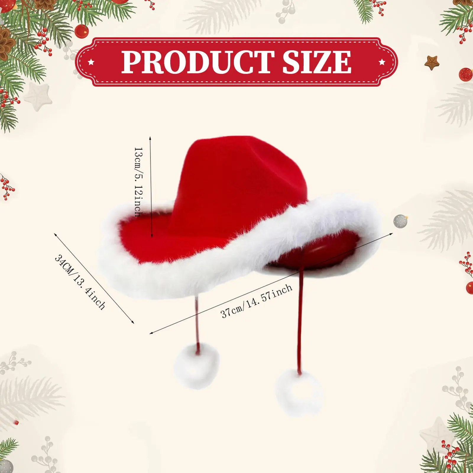 Sombrero de vaquero de Navidad Sombrero occidental de Papá Noel creativo ligero para Halloween