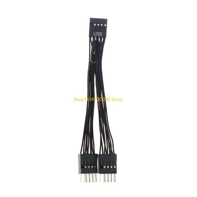 K0EA 1 9Pin Bo Mạch Chủ Máy Tính Cáp Nối Dài USB 1 Nữ Đến 2 Nam Chia Cổng Âm Thanh Nối Dài Cho máy Tính DIY 10Cm