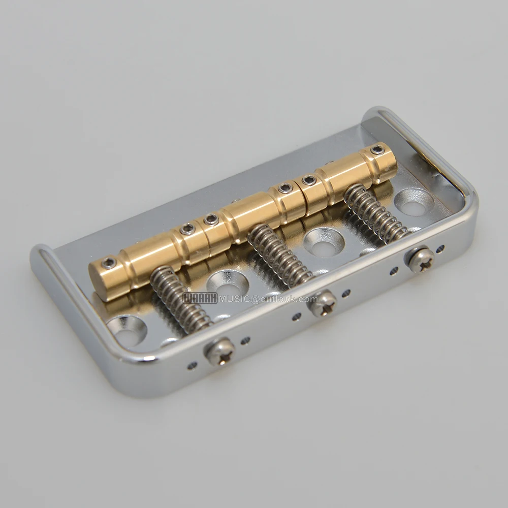 Short Tele Bridge Brass 3-Saddles for Telecaster Style Aluminum Alloy Plate Chrome Electric Guitar Bridge