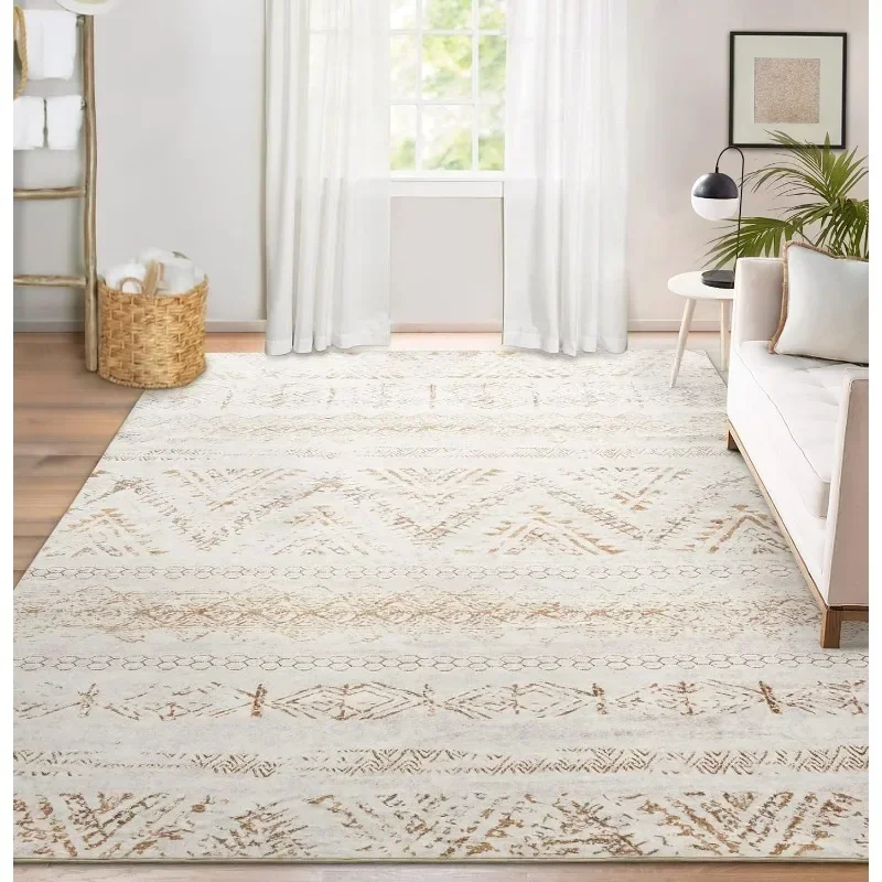 Rug Living Room Carpet: 9x12 Large Moroccan Soft Fluffy Geometric Washable Bedroom Rugs Dining Room