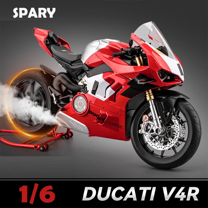 

Гоночный мотоцикл Ducati V4S, модель 1:6, литой под давлением сплав, мотоцикл, домашний декор, имитация сплава, коллекция игрушек, миниатюрный Voiture