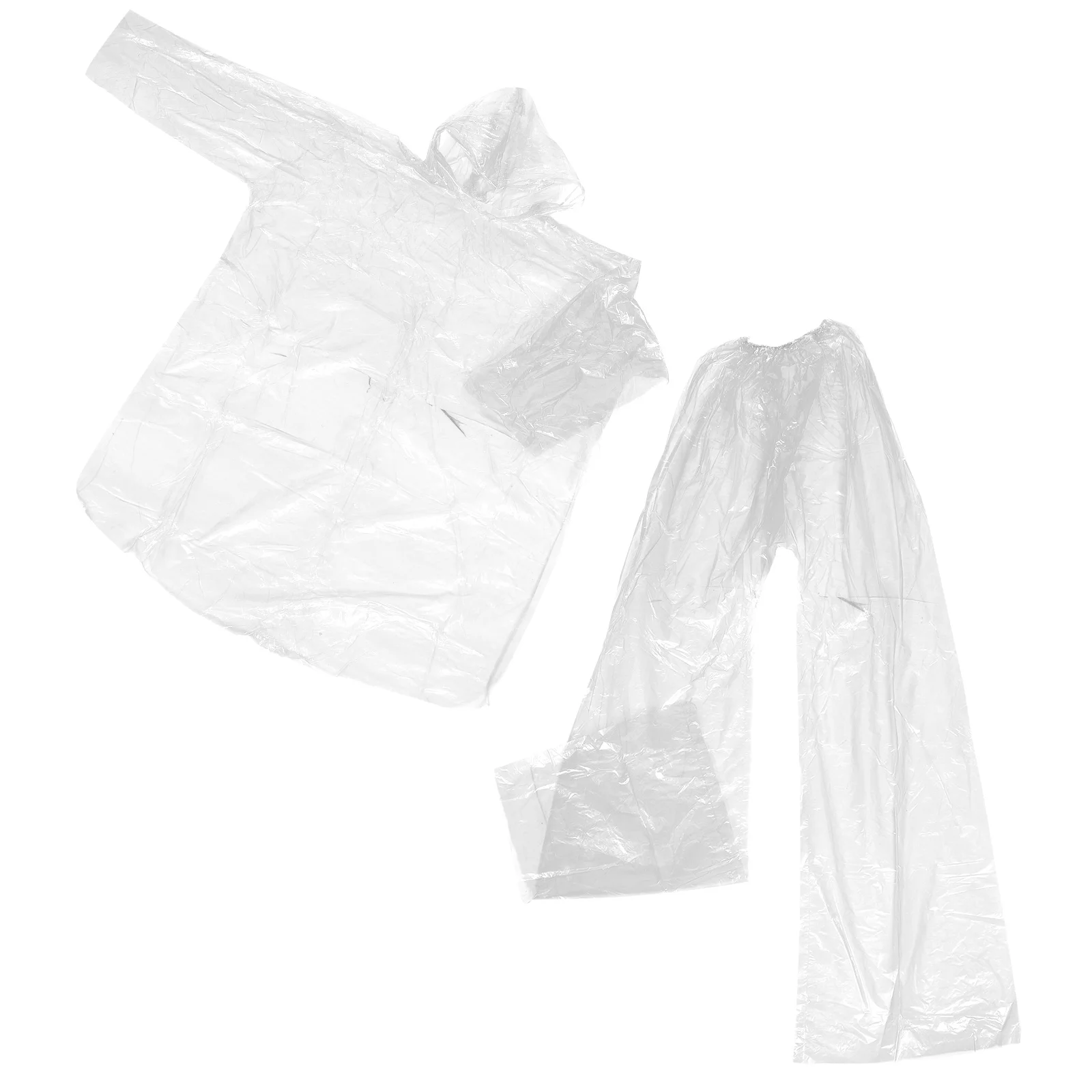 

3 Sets Raincoat Travel Poncho Clear Plastic Unisex Men Lightweight Hooded Ponchos Waterproof Shoe Covers Emergency Raincoat