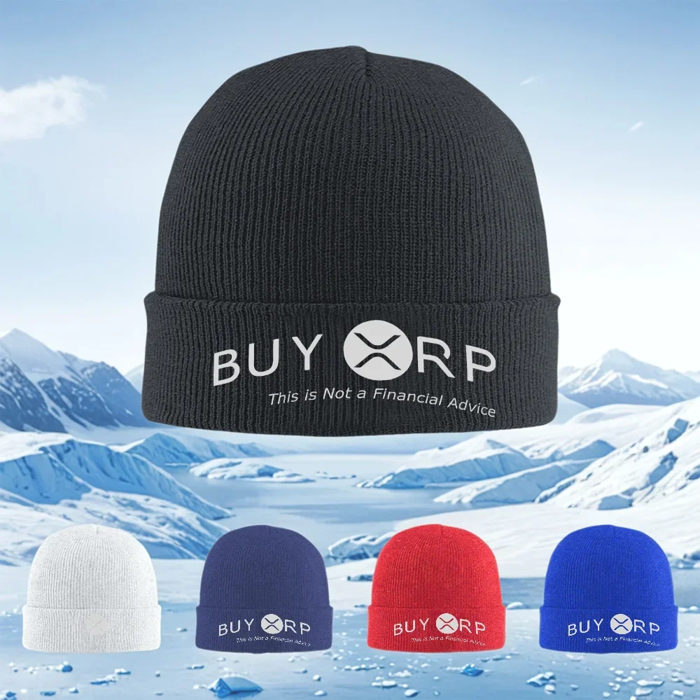 2026 Buy XRP sign,financial advice text Men Women Unisex Knitted Hat Beanie Pullover Cap Winter Thermal Warm Christmas Outdoor C