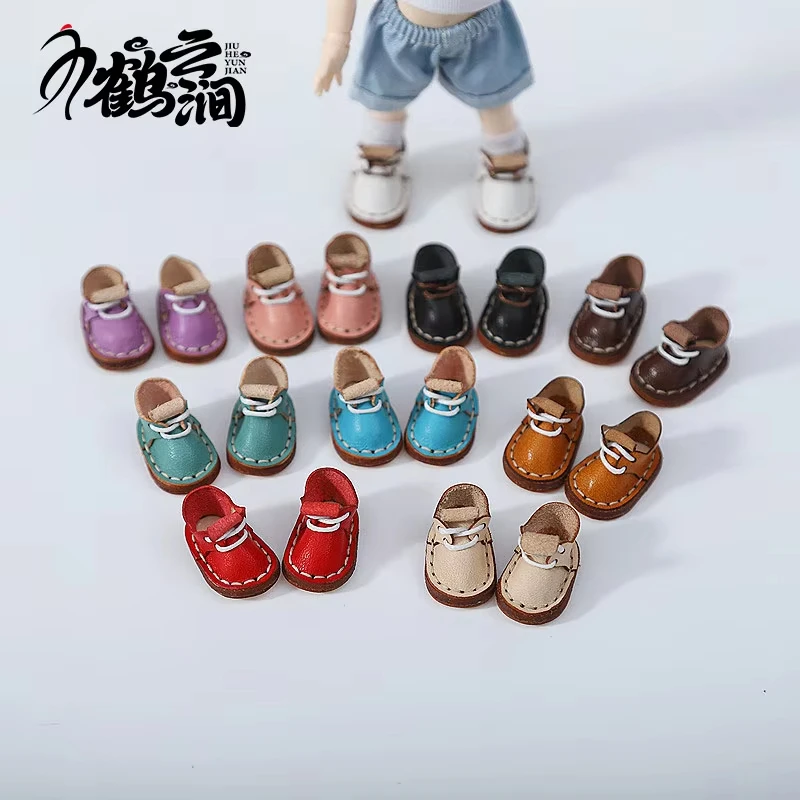 Nuevo 1/12bjd Bjd zapatos de muñeca zapatos con agujeros zapatos de cuero de vaca hechos a mano Obitsu 11 OB11 tamaño GSC muñeca 11cm cuerpo 9v