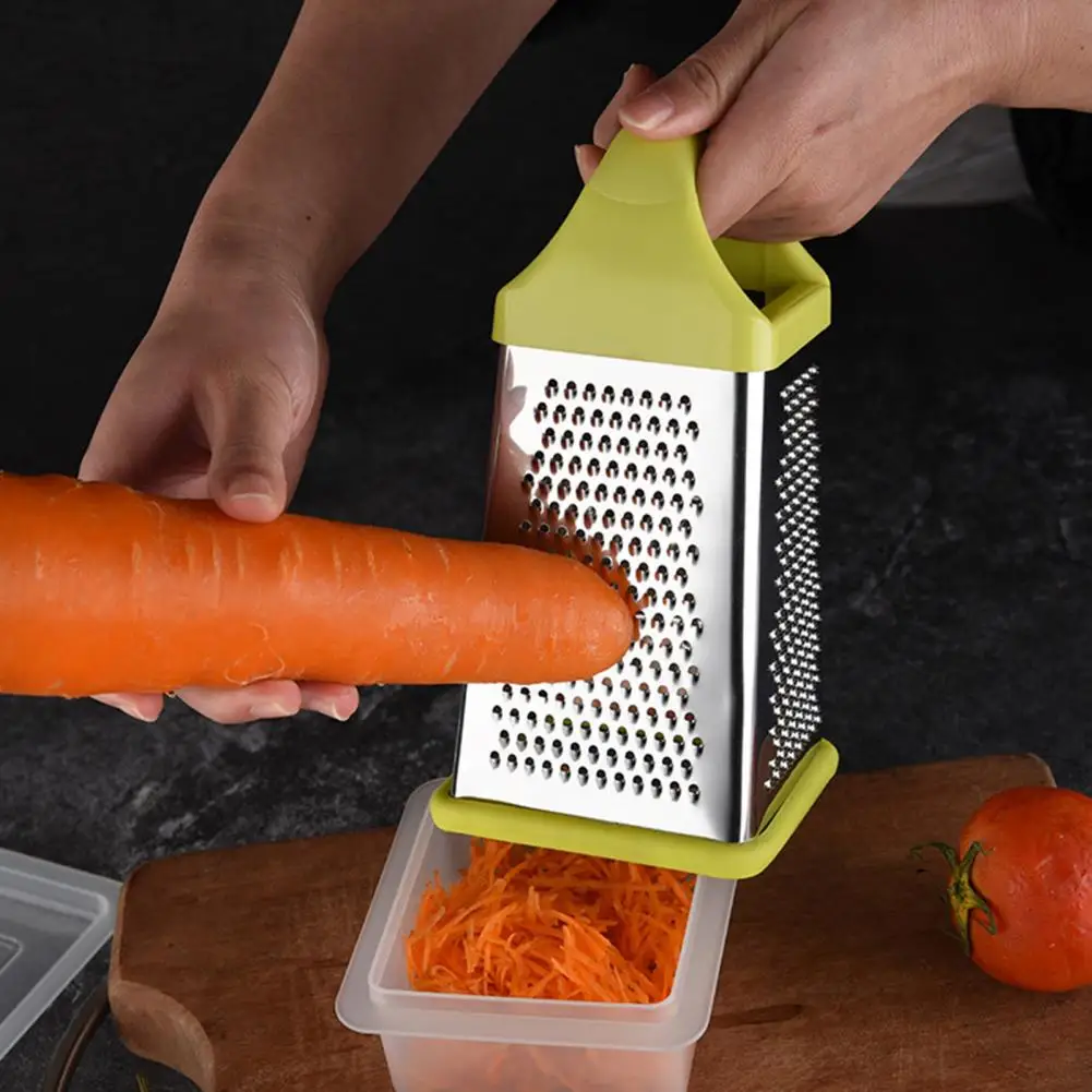 Vegetable Slicer Base Handle With Storage Box Slice Fruit Stainless Steel Four-side Potato Cheese Grater Cutter Kitchen Supply