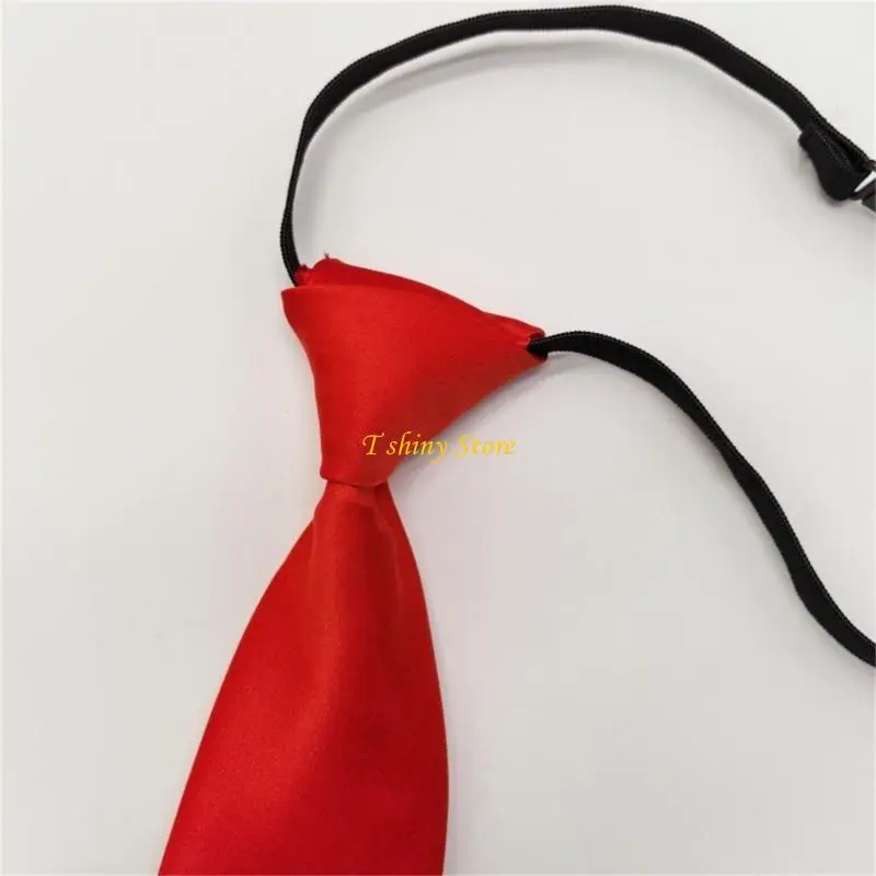 N58F Children Stretchy Neck Tie Fast Adjustable Safe Design Necktie For Boy Girl School Uniform Formal Occasion Wear