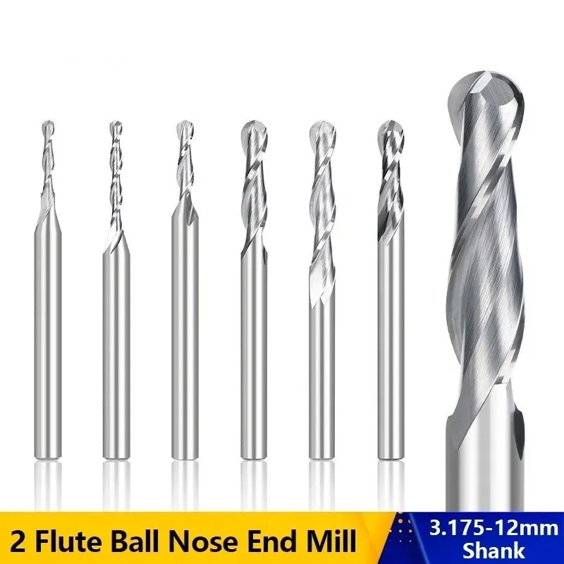 

Ball Nose End Mill 4/6mm Shank CNC Router Bit Carbide Spiral Cutter Woodworking