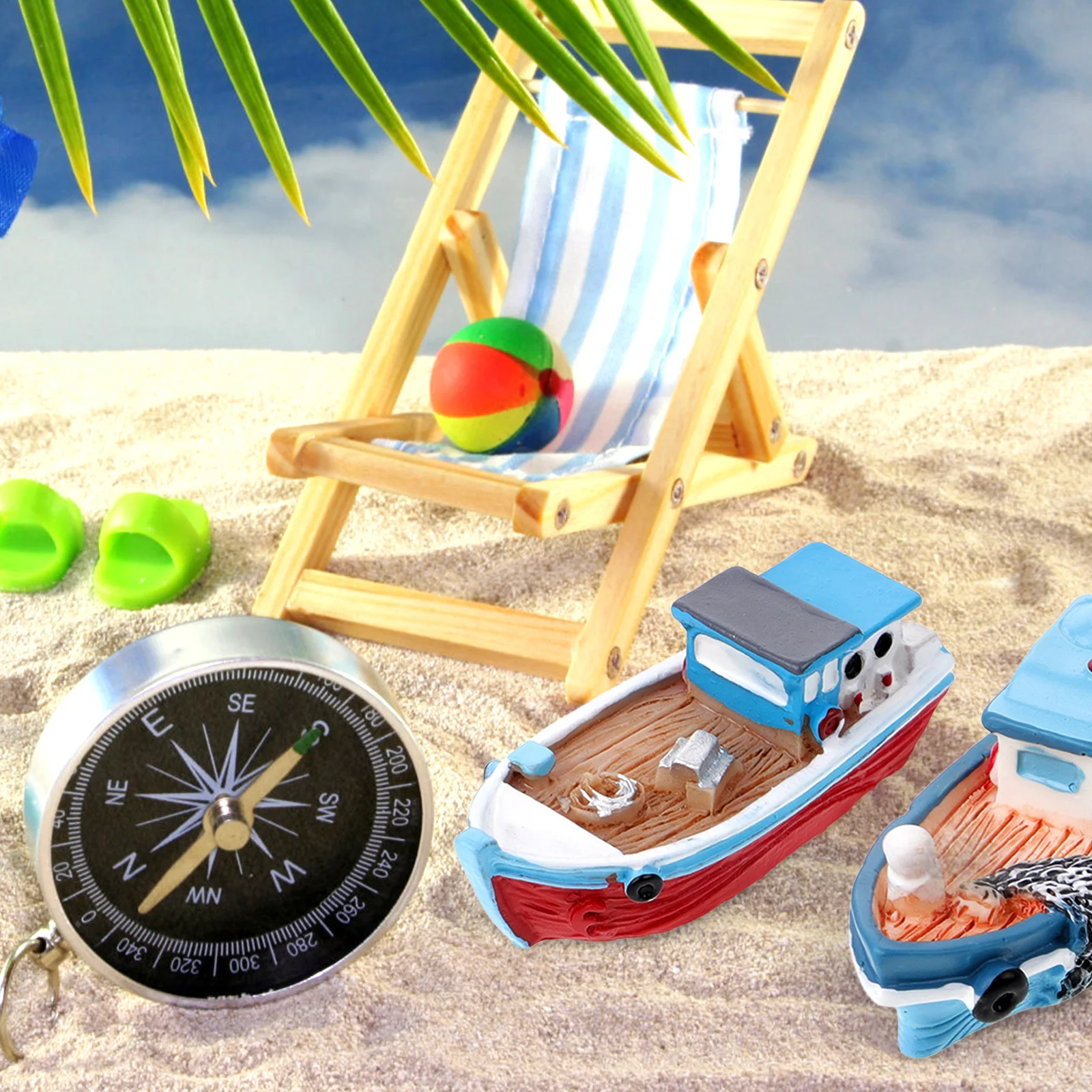 

4pcs Decor Miniature For Home Office Desk Cabinet Decoration Resin Fishing Boat Decor Nautical Ornament Resin Boat