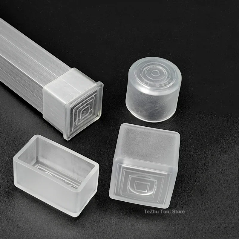 

Transparent End Cap Chair Leg Caps PVC Rubber Blanking Stopper Cover Square/Round Floor Non Slip Protective Cover