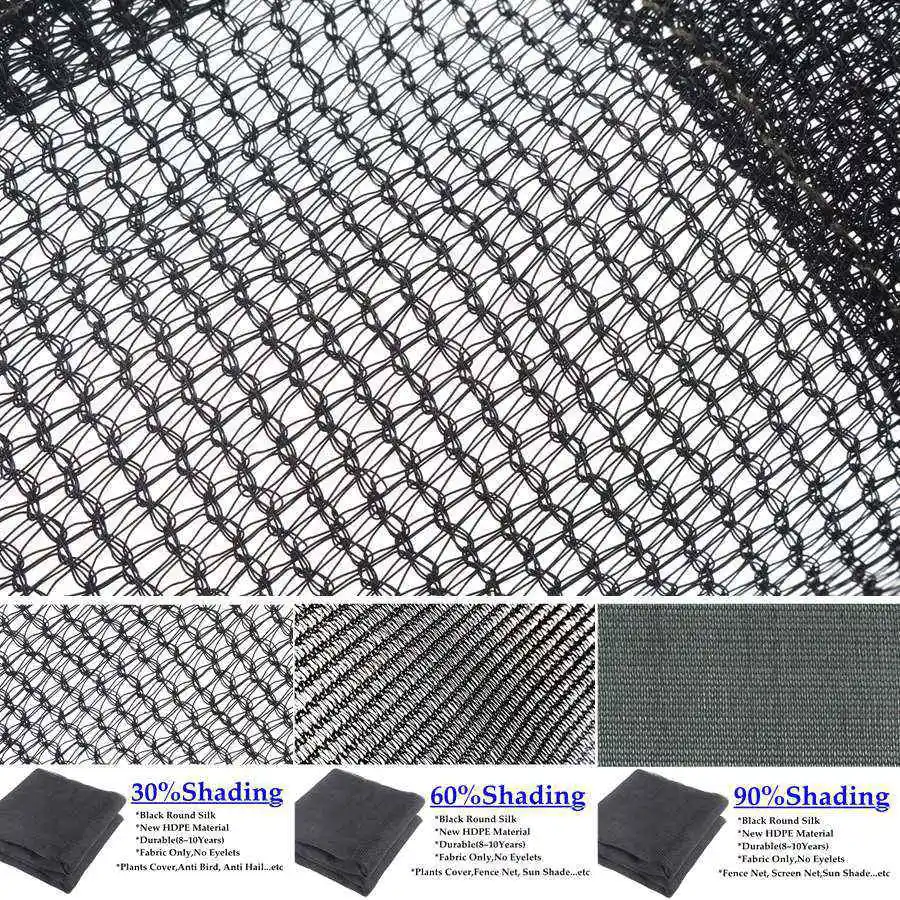 8~10Years 30~90% UV Block Black Round Silk Mono HDPE Fabric Mesh Anti Bird Hail Netting Garden Plants Cover Sun Shade Net