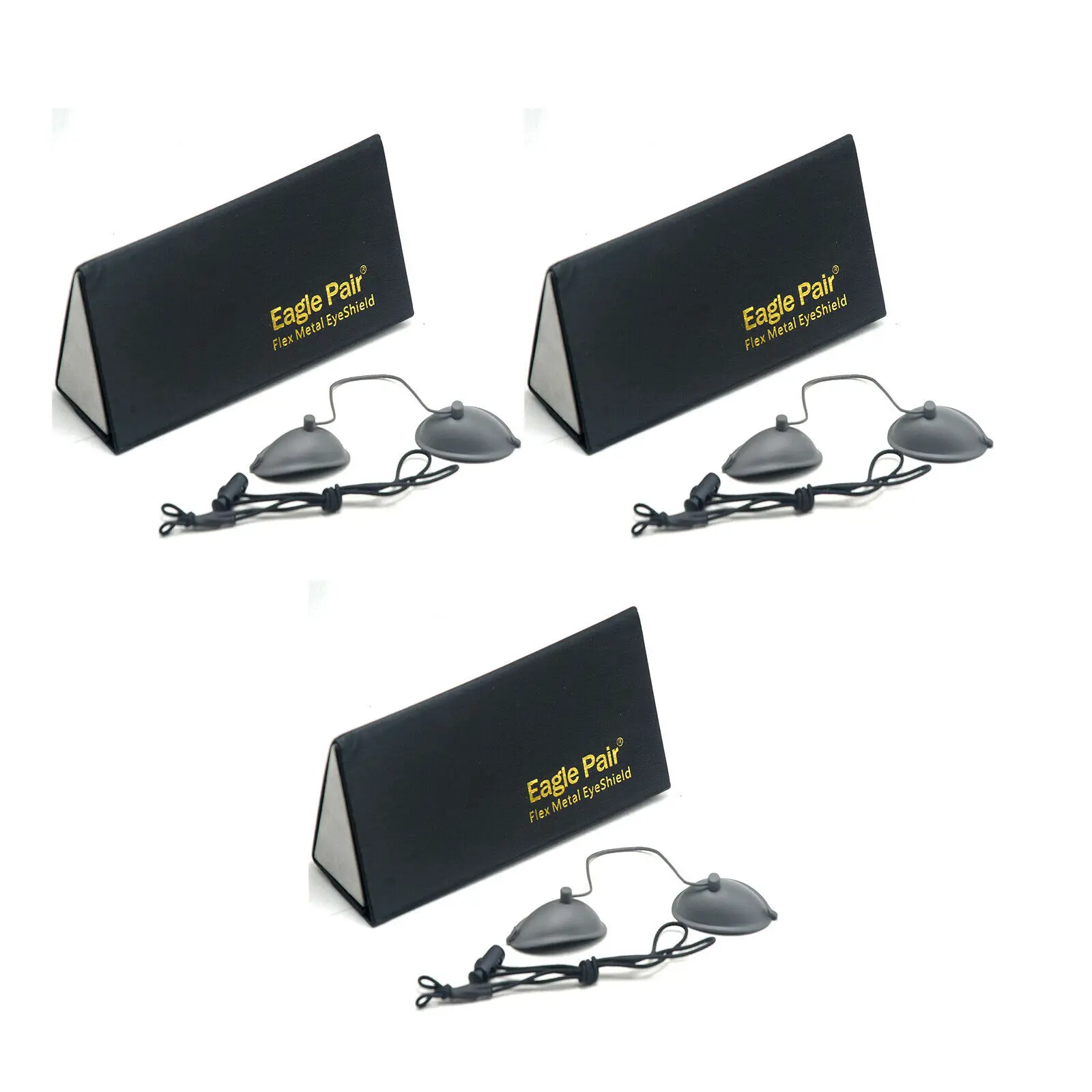 

3pcs Eagle Pair IPL Beauty 190nm-14000nm OD7+ Adjustable 304 Stainless Steel Eye Mask Flex Metal EyeShield