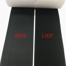 150mm Black White Strong Self-adhesive Fastener Tape Hook Loop Adhesive Fastener Tape Gum Strap Sticker Tape with Glue for DIY