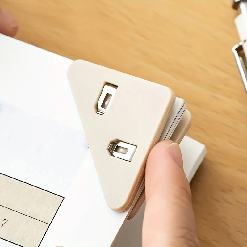 Clips de esquina triangulares Kawaii, Clips de papel para archivos, índice de archivos, abrazadera para fotos, soporte de página, papelería coreana, organizador de escritorio de oficina, 10 Uds.