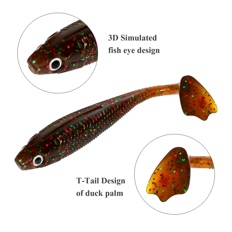 Fishing Lures Set 25Pcs 95mm Soft Fish fake Swimbait for Trolling Wobbler Silicone Bait Kit Sea Fishing Predator Lure with Box