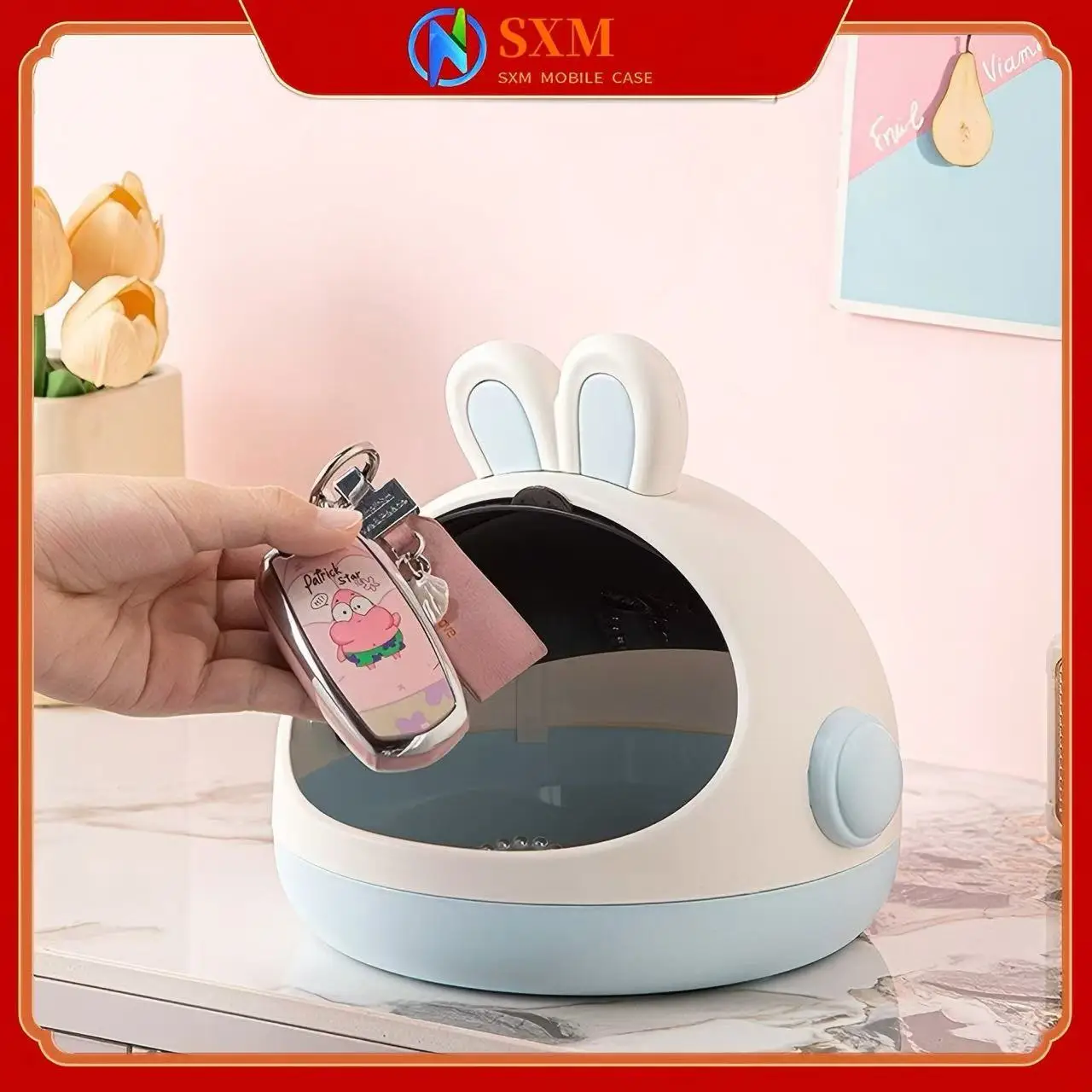

Creative rabbit key entryway desktop storage box ornaments home living room storage box office