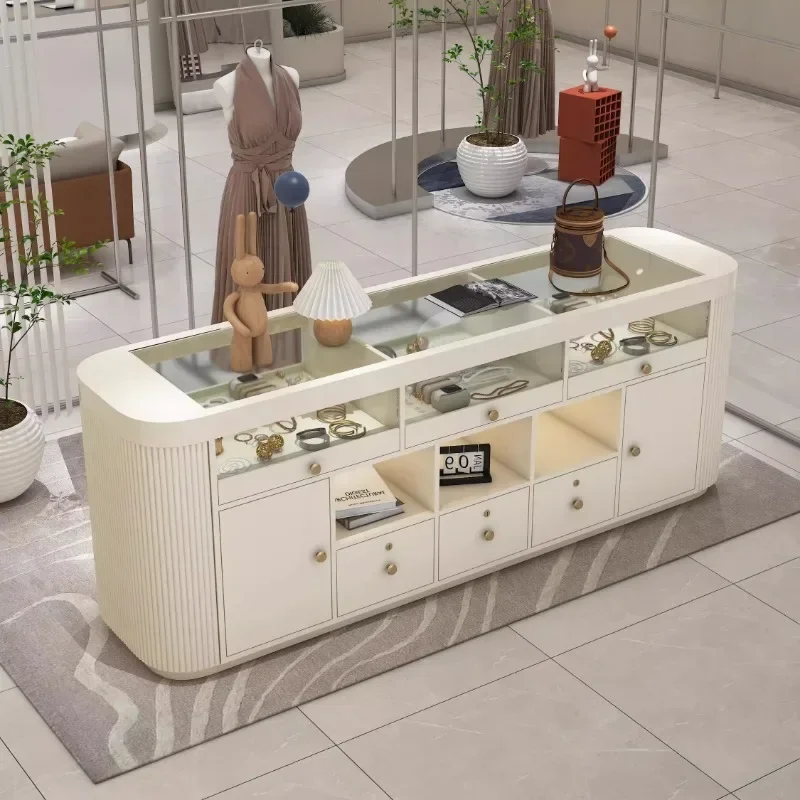 Store Display Cabinet Reception Desks Clothing Customer Center Modern Business Drawers Aesthetic Comptoir Caisse Hotel Reception