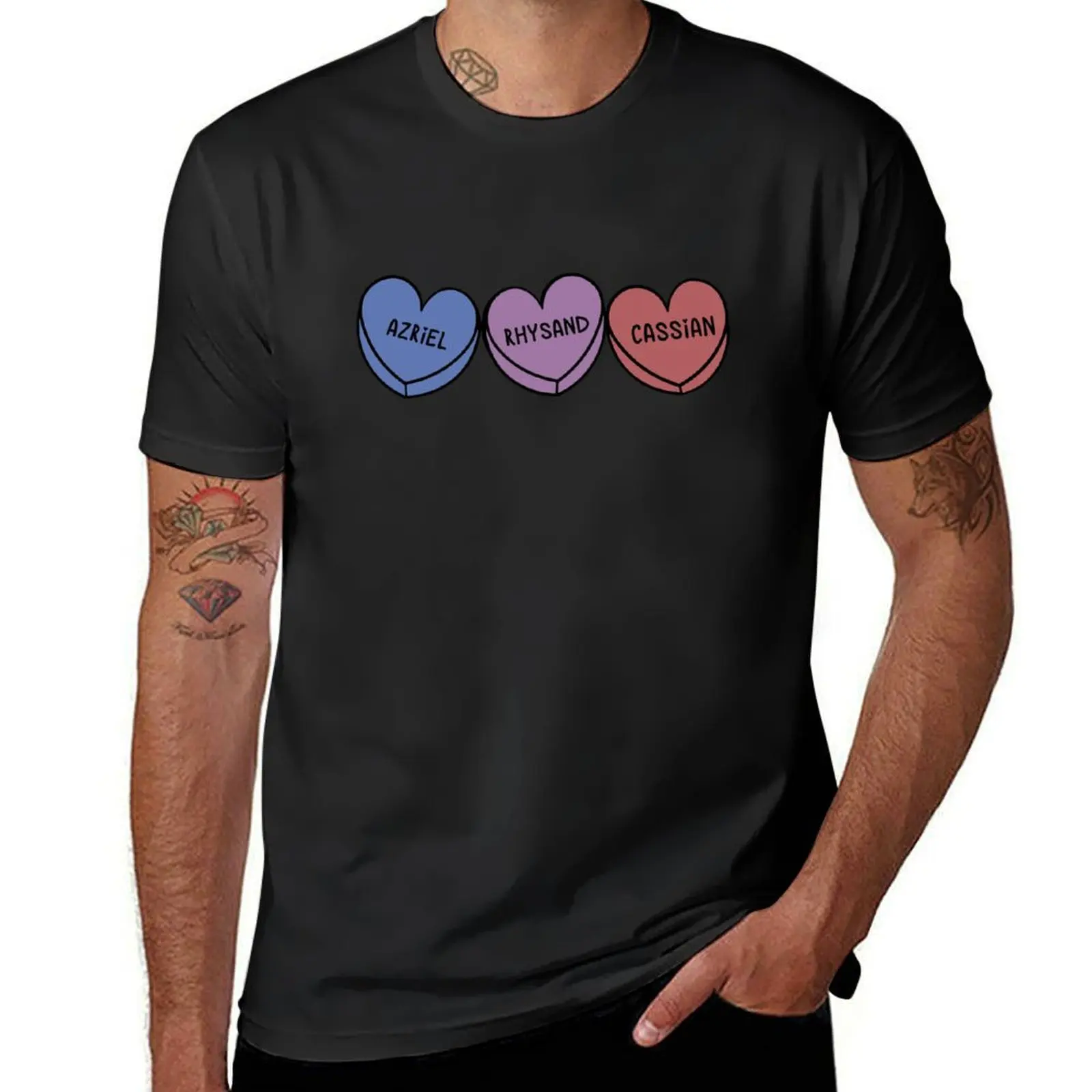 ACOTAR Bat Boys Love Hearts Azriel, Rhysand and Cassian T-Shirt tops customs design your own blanks men clothes