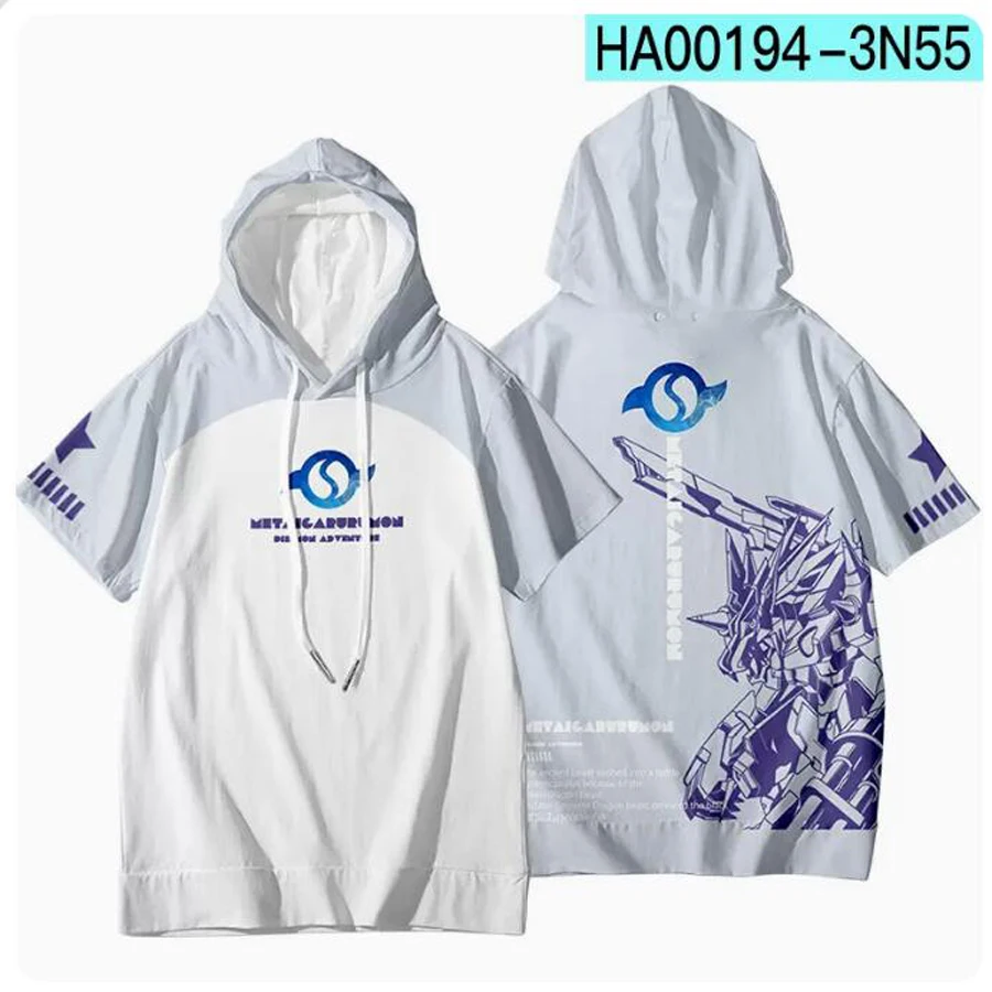 Anime Digimon Adventure 3D Print T-Shirt oversize uomo Taichi Yagami Cosplay estate manica corta T-Shirt con cappuccio Graphics Tees