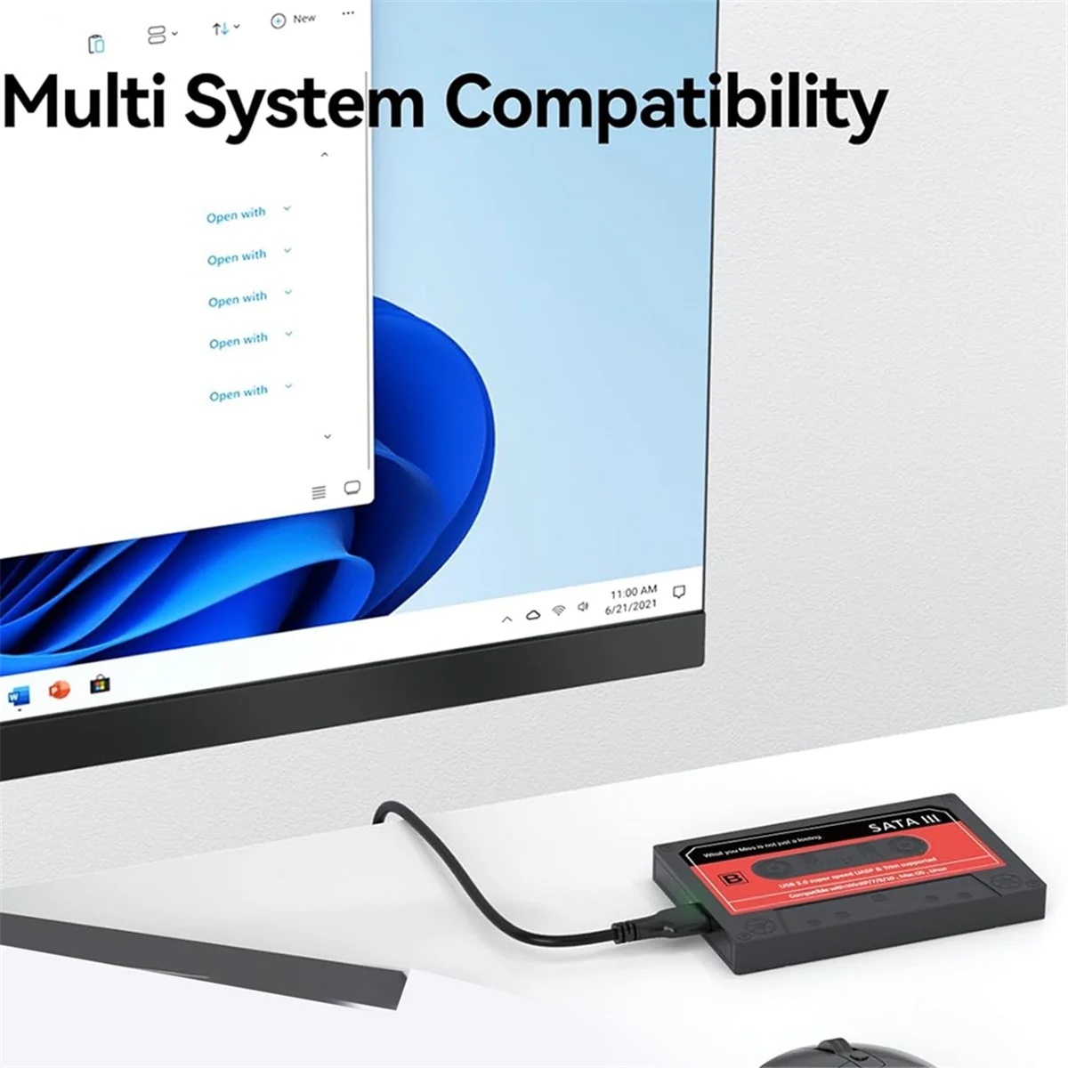 Efficient SSD Enclosure, 2.5Inch Hard Drive Enclosure for WD Seagate PC Laptop