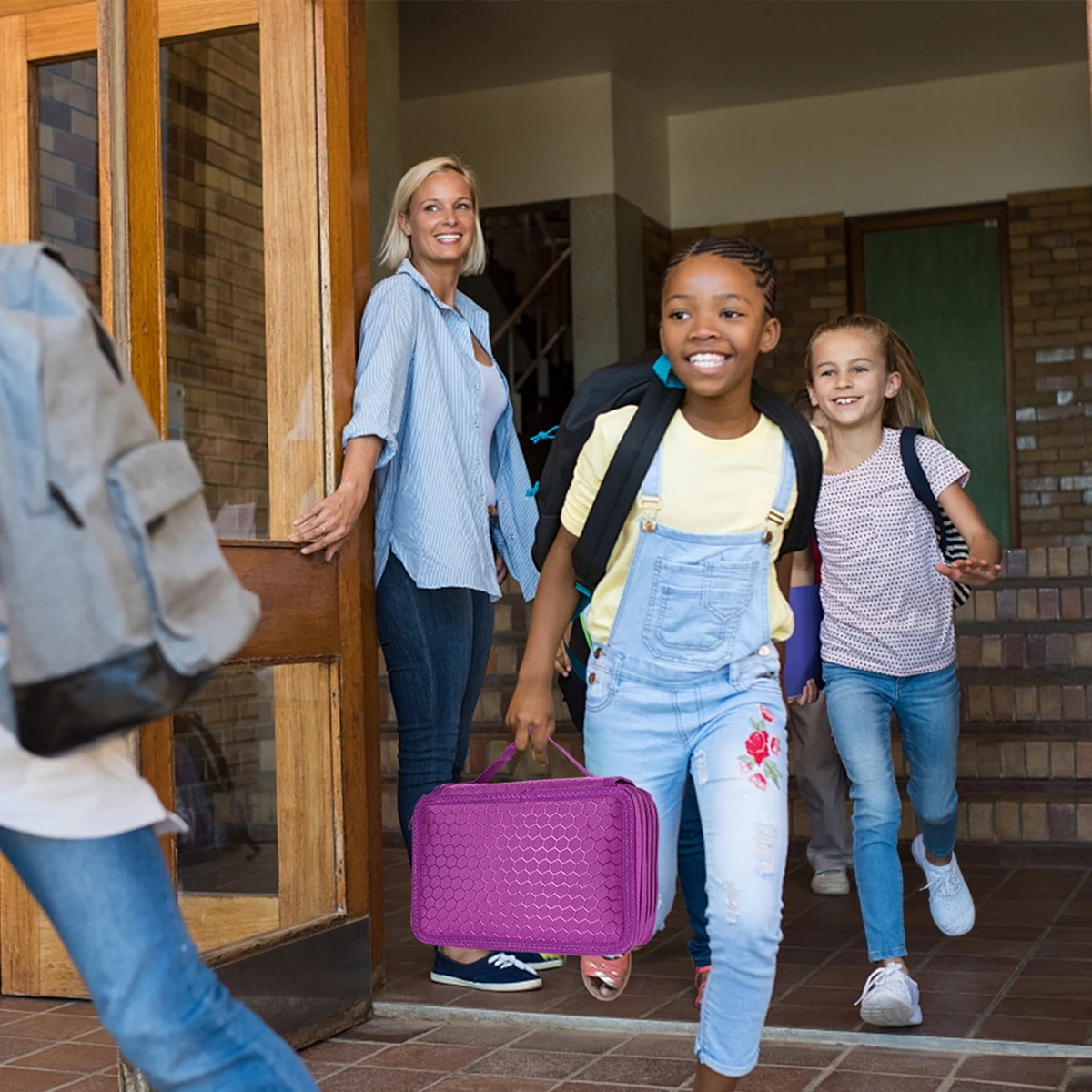 

1Pcs 72 Slots Pencil Organizer Oxford Cloth 4-Layer Case Large Capacity Stationery Box Travel Pen Pencil Bag Holder