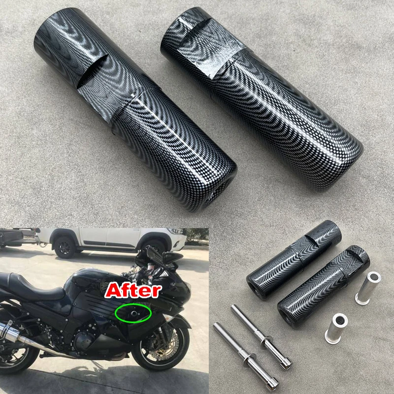 For Kawasaki Ninja ZX14 ZX-14R ZX14R 2006 2007 2008 ZX 14R Motorcycle Black/Carbon Engine Frame Sliders Falling Protection