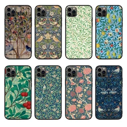 For iPhone William Morris Kelmscott Trellis Embroidery Soft TPU Border Apple iPhone Case