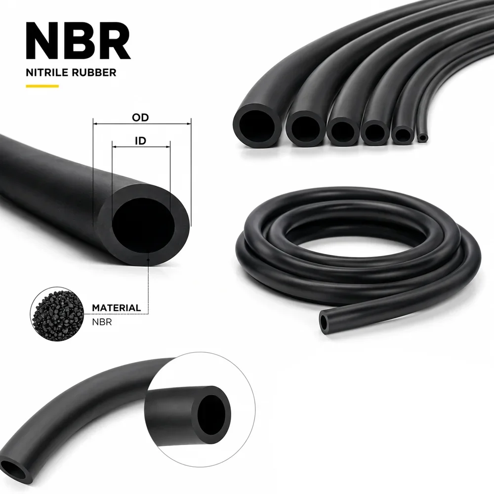 Black NBR Nitrile rubber tube ID 2-25mm High elasticity/wear resistance/anti-aging/oil pipeline sealing rubber hose