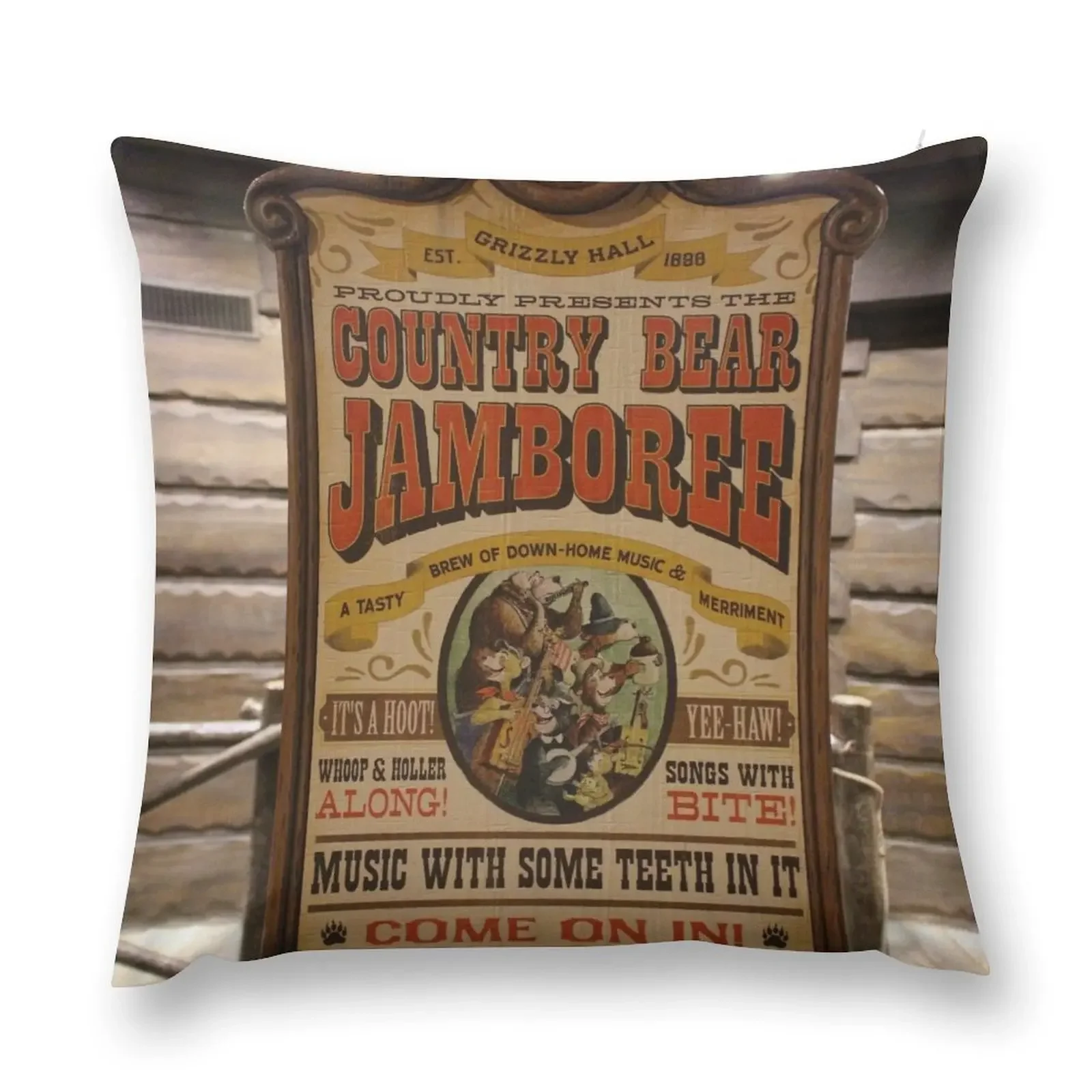 

Country Bear Jamboree Throw Pillow Embroidered Cushion Cover Christmas Pillow Covers pillow