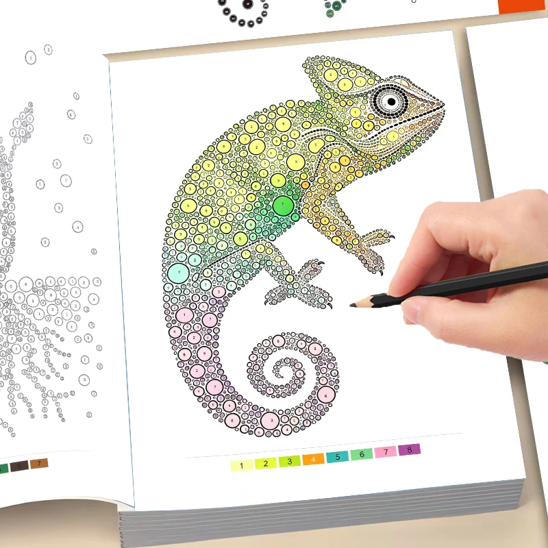 Adult Pointillism Coloring Book Digital Coloring Stress Relieving Activity Book Focus Soothing Adult Coloring Exercise Book