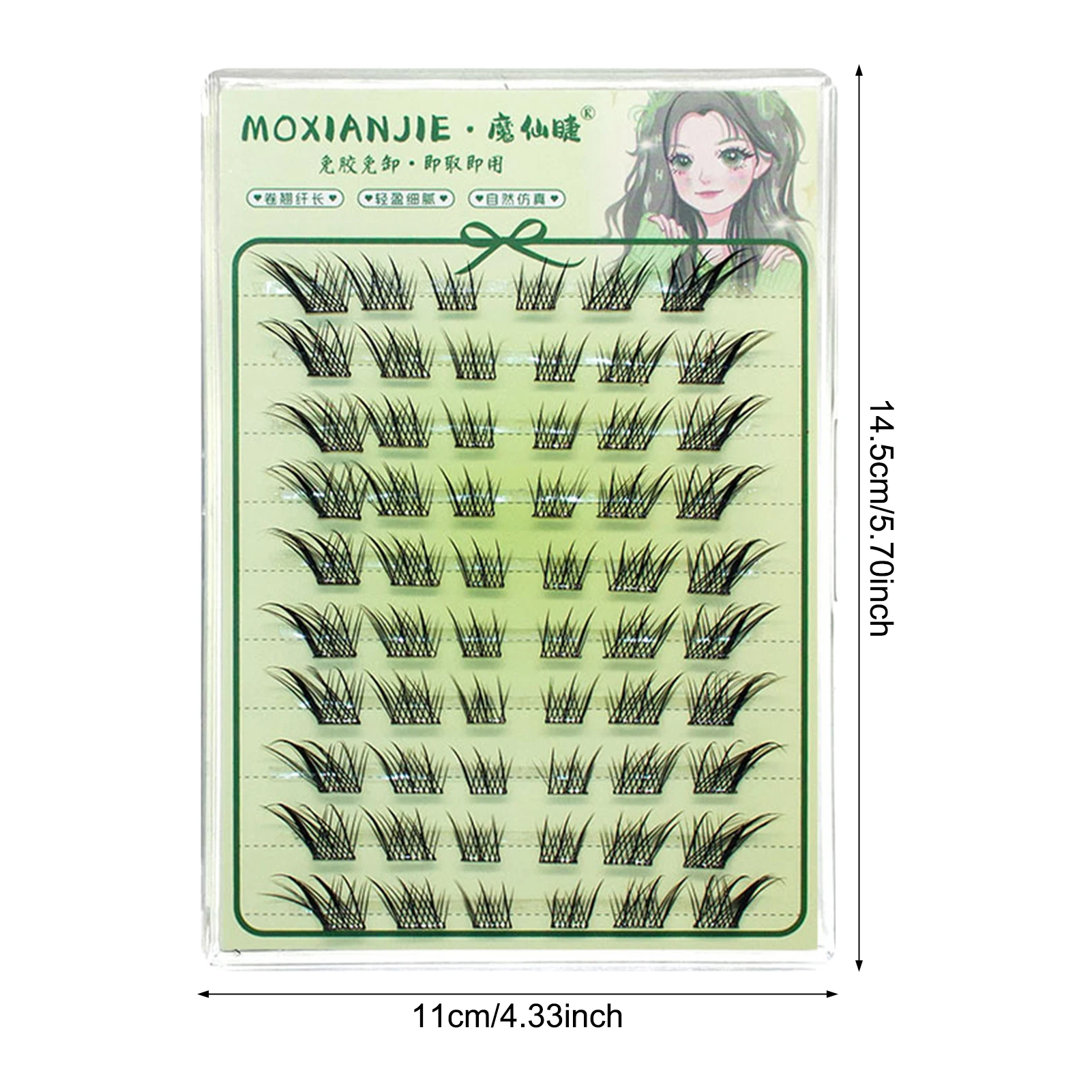 No Glue Fake Eyelash extenstions Clusters Fox- eye manga lashes Vivid Daily false eyelashes Extension for Beauty Cosplay makeup
