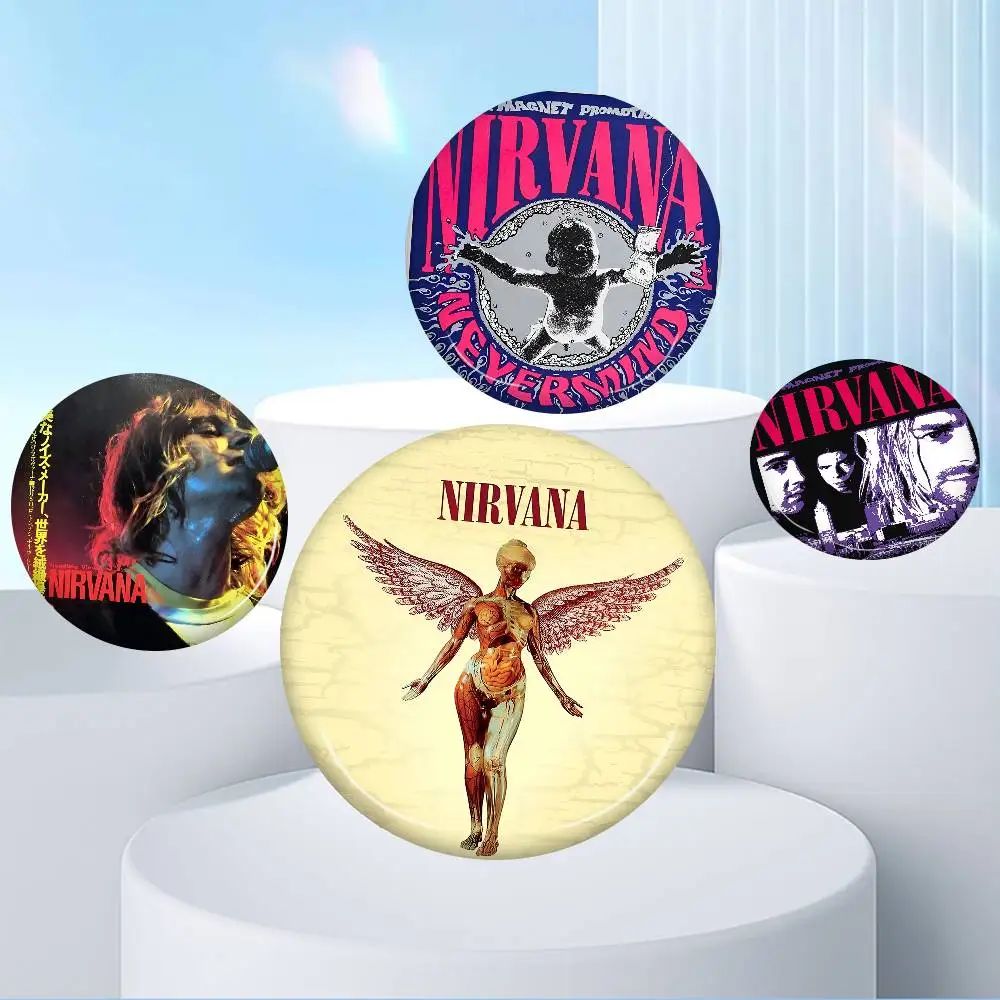 A-N-Nirvana-Rock Band Tinplate Soft Button Pin Brooch Metal Badge Custom Jewelry Accessories Hat Bag Lapel