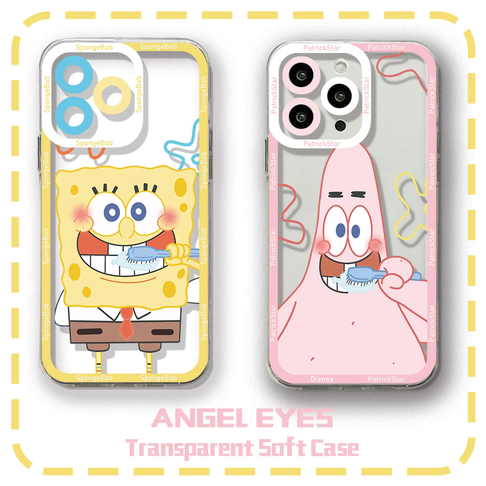 Cartoon S-Spongebobs Phone Case for Xiaomi Redmi Note 13 12 12C 11 10 10C 10s 9 9s 9A 9T 9C 8 7 Pro Max 4G 5G Transparent Cover