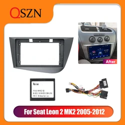 Car Radio Fascia for SEAT Leon MK2 2005-2012 2 Din 9 inch Stereo Player Install Surround Panel Dash Kit GPS Frame With Canbus