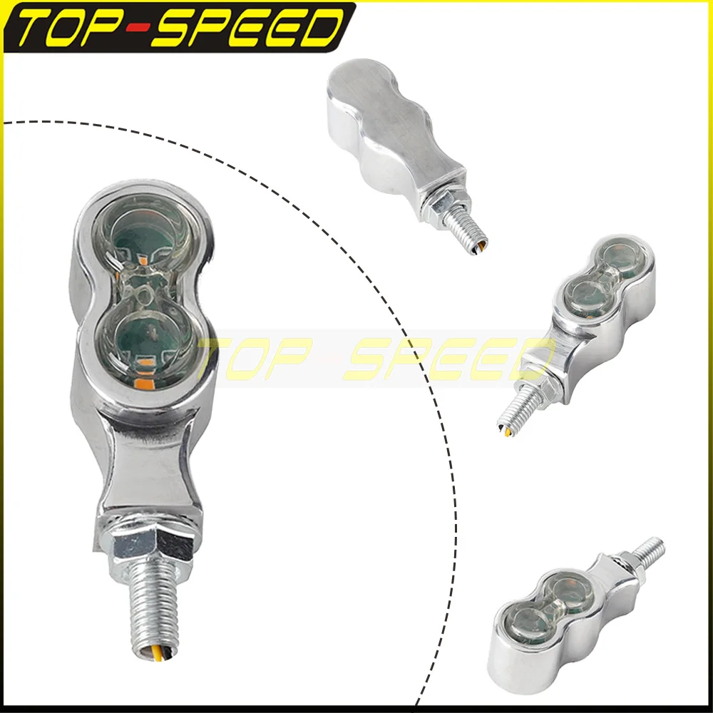 

Motorcycle Turn Signals Light Retro White Yellow Two-Color Led Directional Flasher Unit Kit 8mm Mounting Bolt Rear Blinker Lamp