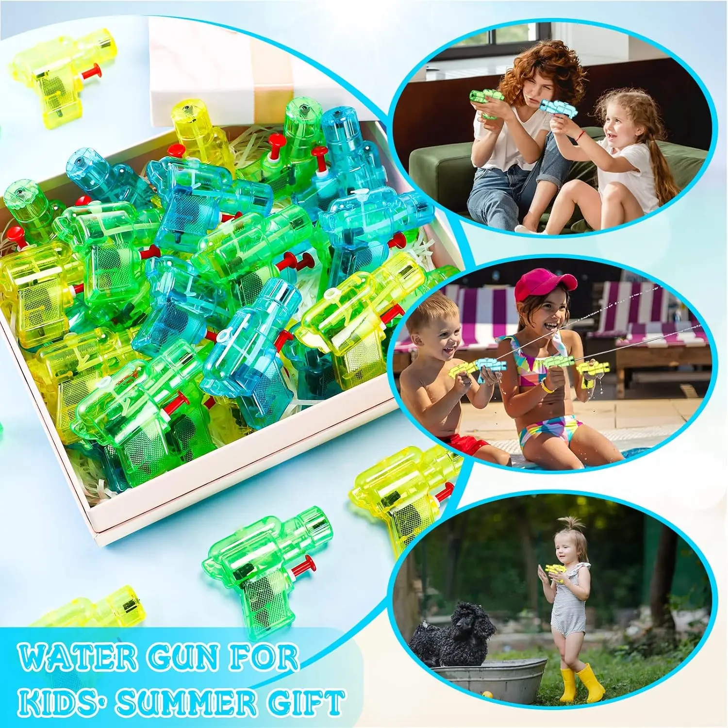 50-200 Pack Mini pistolet à eau pour garçons et filles pistolets à eau colorés petit pistolet jouet pistolet en plastique pour parc aquatique de plage