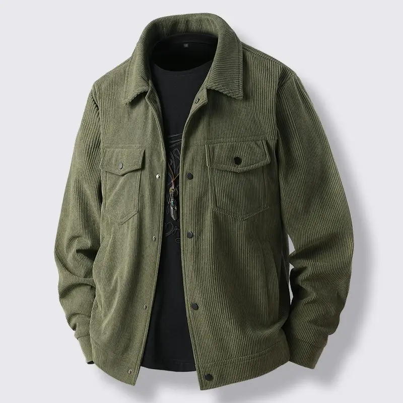 

​Men's Retro Workwear Jacket with Zipper Closure Lightweight Denim Print Coat Anti Wrinkle Material for Multi Occasion Wear​